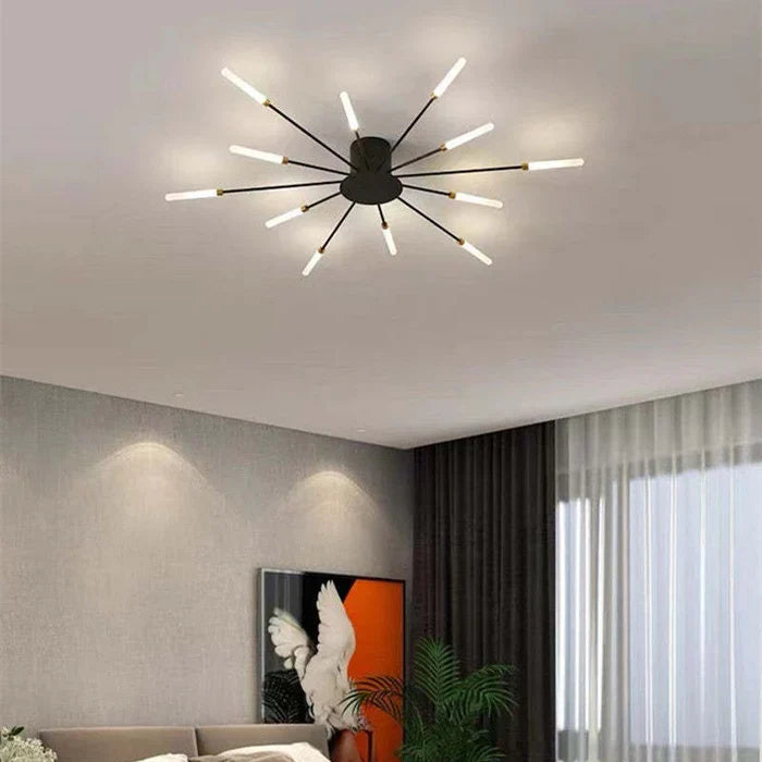 Nowoczesny żyrandol sufitowy LED - minimalistyczny design w stylu promieni słonecznych