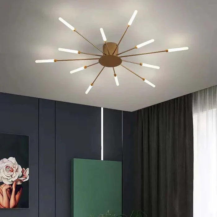Nowoczesny żyrandol sufitowy LED - minimalistyczny design w stylu promieni słonecznych