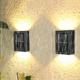 Solarna lampa ścienna LED – zewnętrzny kinkiet ogrodowy góra/dół